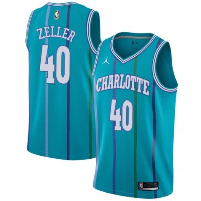 Nike Charlotte Hornets #40 Cody Zeller Aqua Youth NBA Jordan Swingman Hardwood Classics Jersey